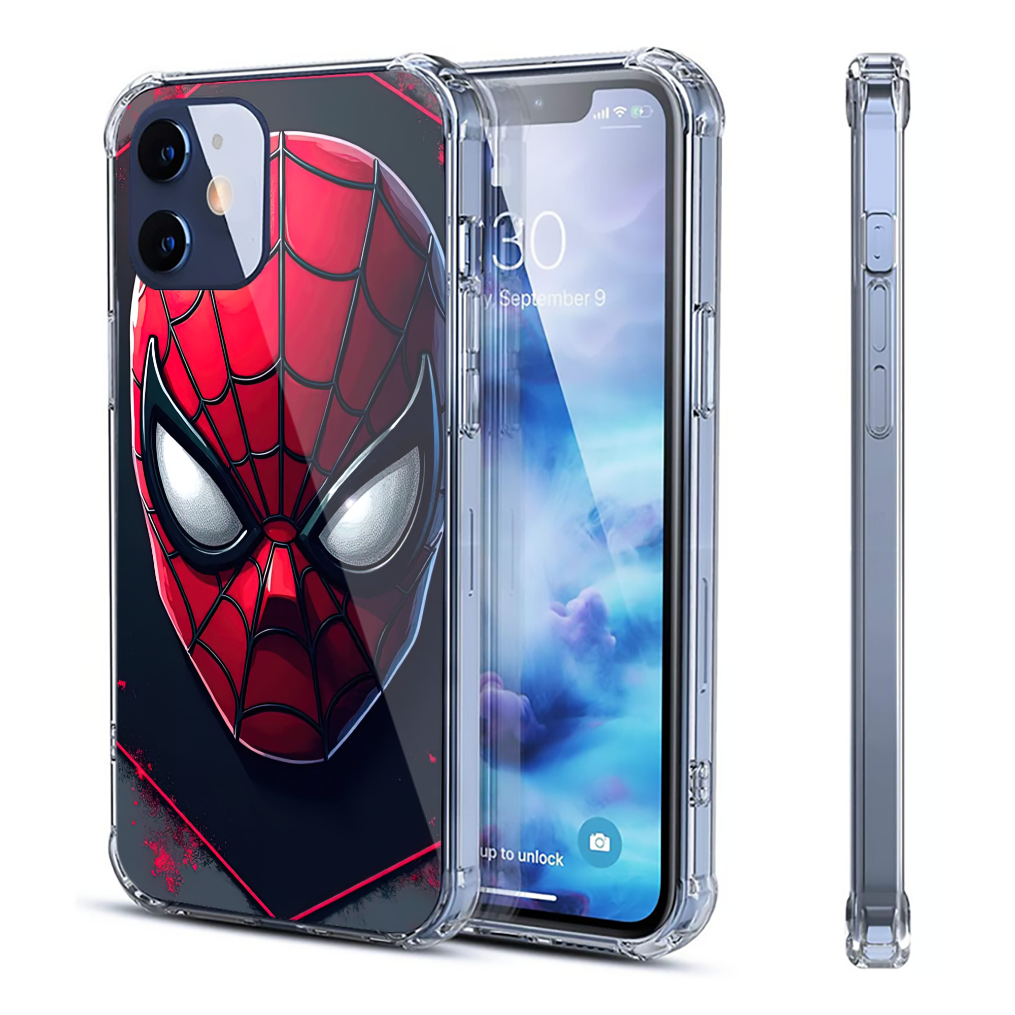（画像用） Spider Man スパイダーマン 【iPhone 12シリーズ対応】透明スマホケース（クリアソフトケース）
